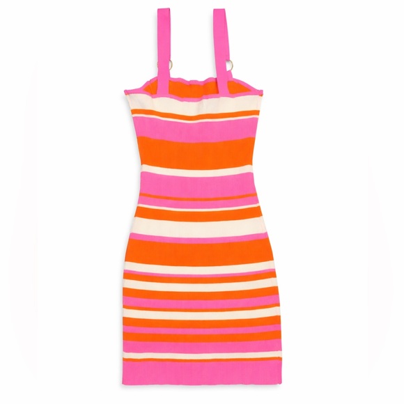 Fashion Nova Striped Ribbed Bodycon Dress Size Large - Picture 2 of 3